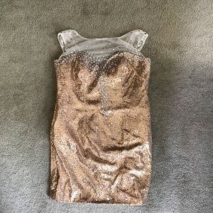 Rose Gold Sequin Cocktail Dress